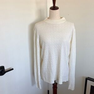 Scott Cream Cable Knit Turtleneck Sweater